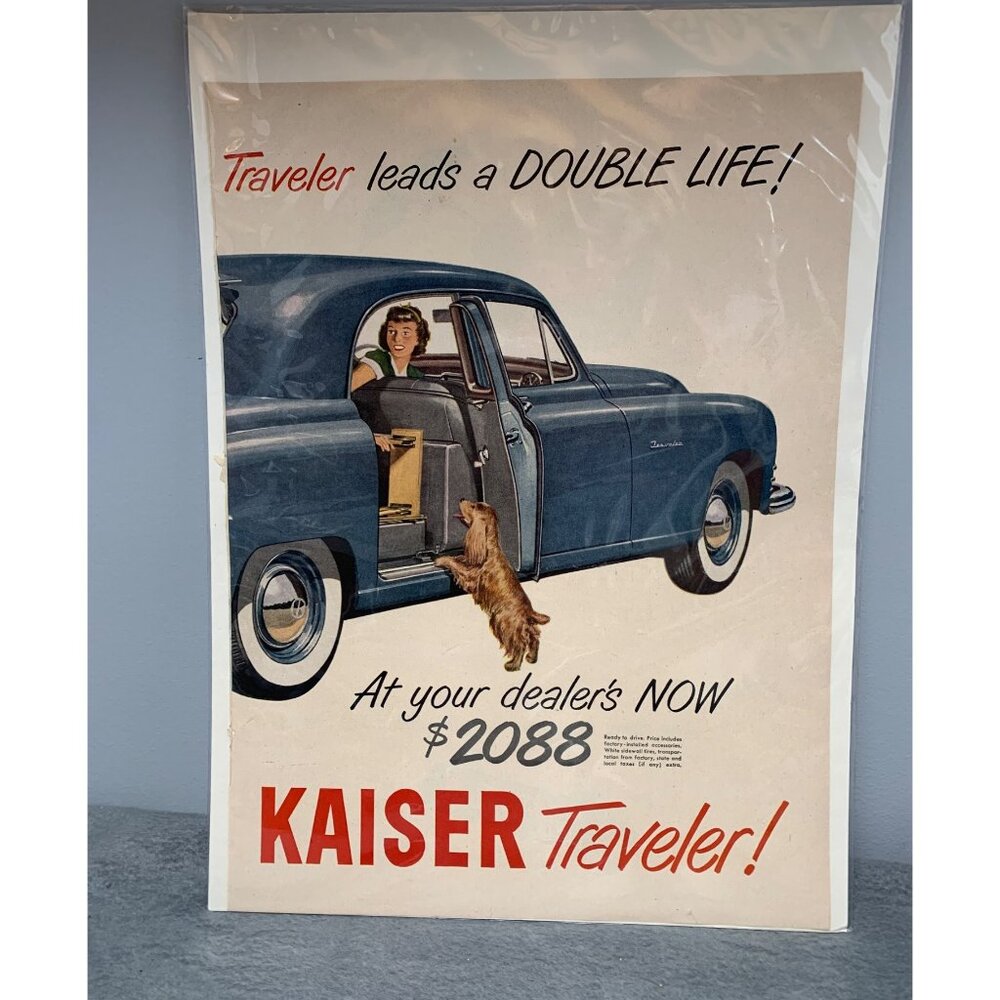 Vintage 1949 Kaiser Traveler Double Magazine Ad
